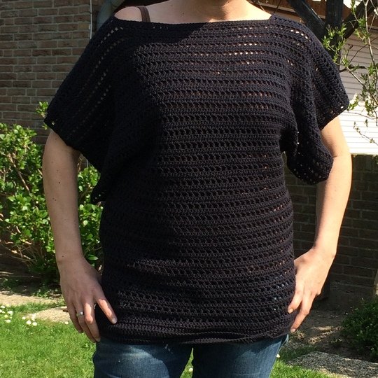 PDF-Häkelanleitung Ärmeloser Lochpulli Pulli Gr. S M L Xl