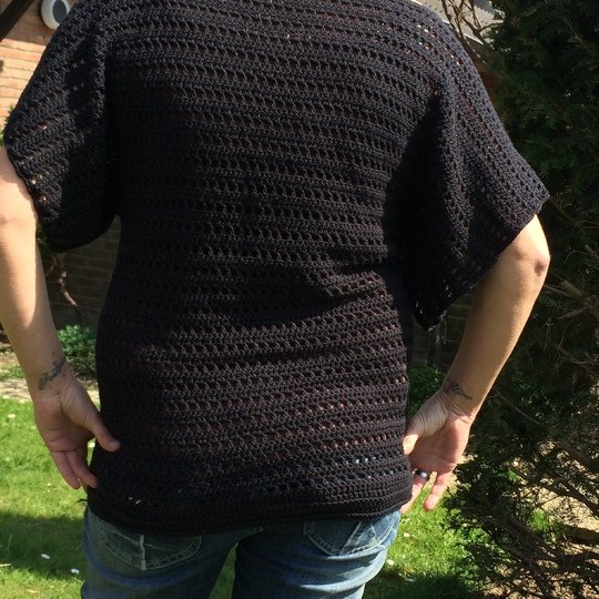 PDF-Häkelanleitung Ärmeloser Lochpulli Pulli Gr. S M L Xl