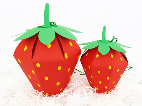 Geschenktasche – Erdbeere – Bastelanleitung und Vorlagen
