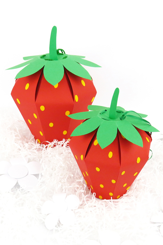 Geschenktasche – Erdbeere – Bastelanleitung und Vorlagen