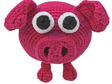 PDF crochet pattern tutorial amigurumi animal glotzi pig piggy stuff toy digital swine pork sow pink ebook hog file kids
