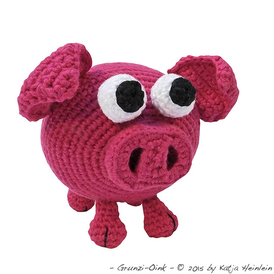 Glotzi Schwein PDF Häkelanleitung by Katja Heinlein Spielzeug anleitung amigurumi schwein sau wildsau eber bauernhof tiere grunz pink rosa