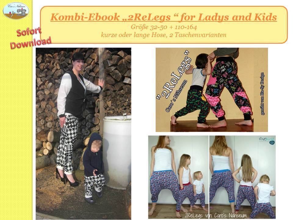 Kombi-E-Book "2ReLegs" Größe 32 - 50 + 110 - 164