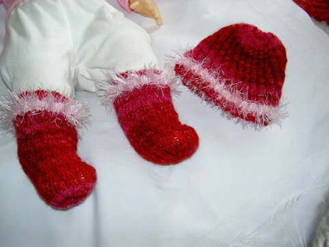 Strickanleitung Spiralmütze und Spiralsocken für Babys Gr. 50 - 68  #008