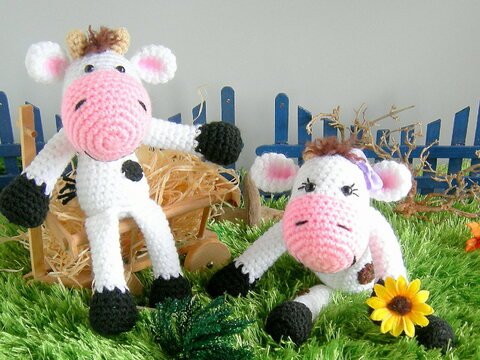 Coole Kuh Kunigunde und Kurt Häkelanleitung als PDF Schlenkertier