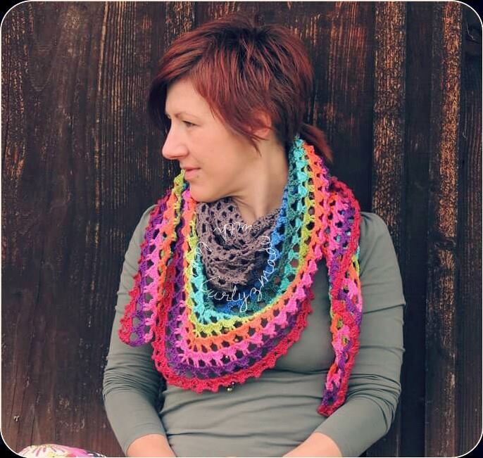 Häkelanleitung Dreiecktuch Stola "Happinez" - Bild 2