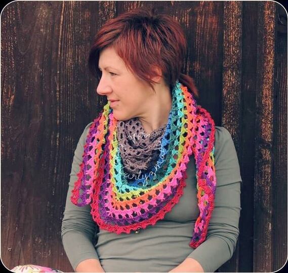 Häkelanleitung Dreiecktuch Stola "Happinez"