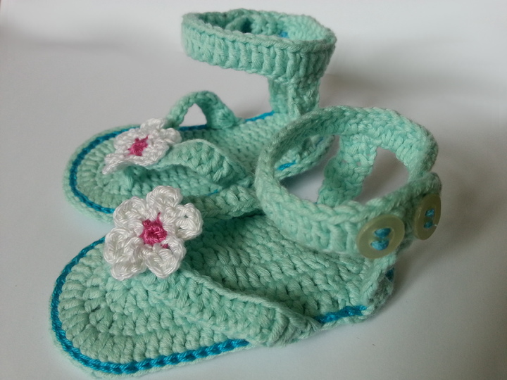 **Häkelanleitung** Baby Flip Flops