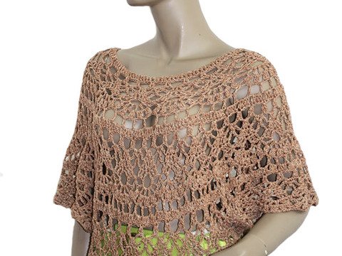 Häkelanleitung Shirt Fächermuster Gr. 38 bis 52