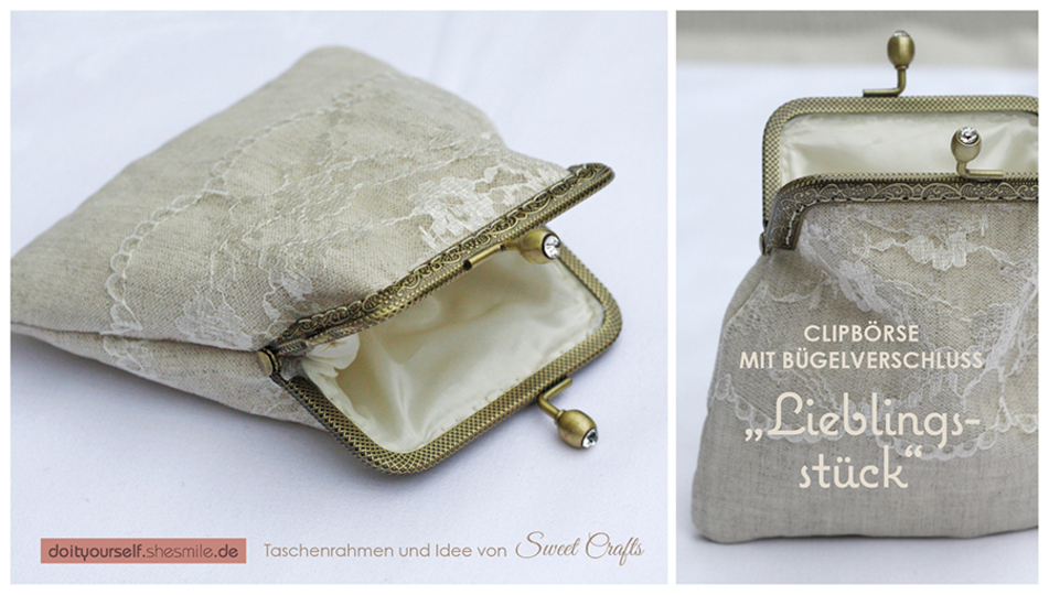 Clipb&ouml;rse mit B&uuml;gelverschluss "Lieblingsst&uuml;ck" (N&auml;hanleitung & Schnittmuster)
