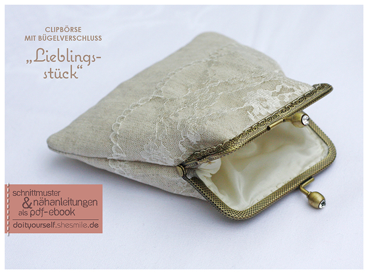 Clipb&ouml;rse mit B&uuml;gelverschluss "Lieblingsst&uuml;ck" (N&auml;hanleitung & Schnittmuster)