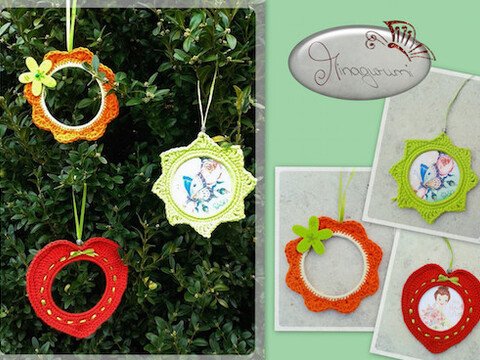 Häkelanleitung - Anhänger - Bilderrahmen