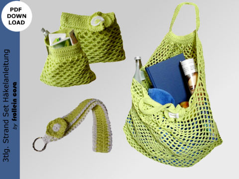 Häkelanleitung "3 tlg. Strand-Set"