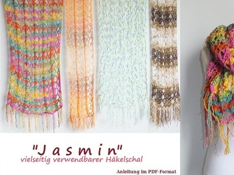 "Jasmin" vielseitig verwendbare Stola / Schal / Häkeltuch