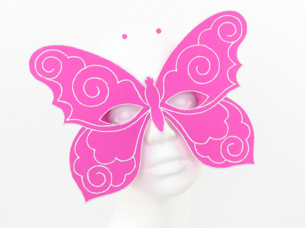 Augenmaske – Schmetterling in Pink – Bastelvorlagen mit Anleitung