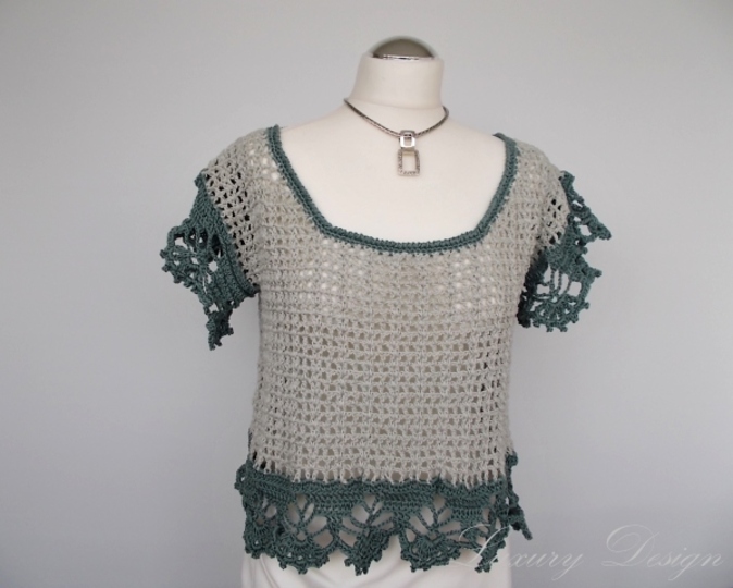 Häkelanleitung Sommerpulli Größe S-XXXL Luxury Design No.35