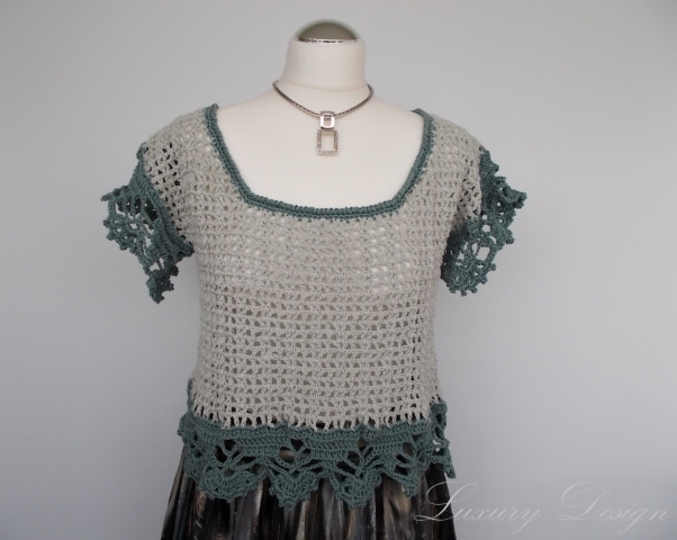 Häkelanleitung Sommerpulli Größe S-XXXL Luxury Design No.35