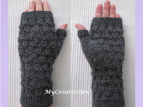 Handstulpen/Pulswärmer "Scale" für Erwachsene, gestrickt