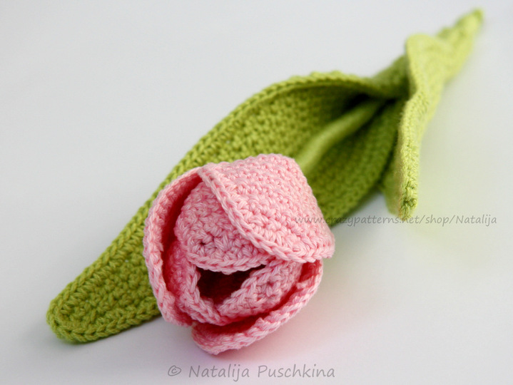 Häkelanleitung für immer frischen Blumenstrauß mit Tulpen