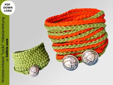 Häkelanleitung Wickelarmband "Locki"
