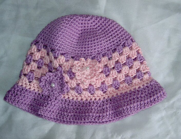 Häkelanleitung Sommer-Hut  in 3 Grössen, KU 48 - 56 cm  #009