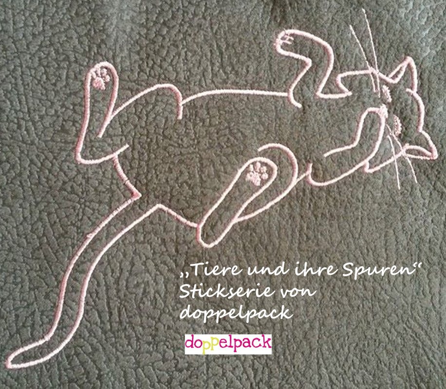 Stickdatei Katze und ihre Spur und Fußabdruck - Bild 5