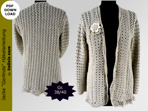 Häkelanleitung Jacke "Gerlinde" Gr. 38/40
