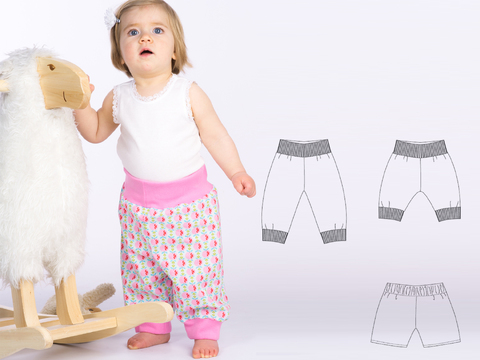 sewing pattern baby pants ARIA tutorial file 1m/3m–2y/3y