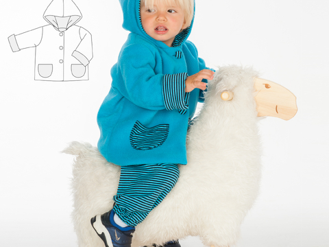Baby Jacke Schnittmuster TORETTO – gefütterte Zipfeljacke 62/68–98/104
