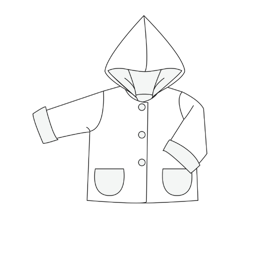 Baby Jacke Schnittmuster TORETTO – gefütterte Zipfeljacke 62/68–98/104