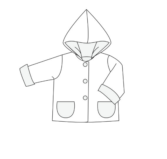 Schnittmuster Baby Zipfeljacke TORETTO Anleitung Datei 62/68–98/104