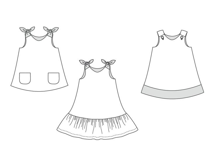 Mädchenkleid STEFFI 3-in-1 – Kleid Tunika Datei 74/80–146/152