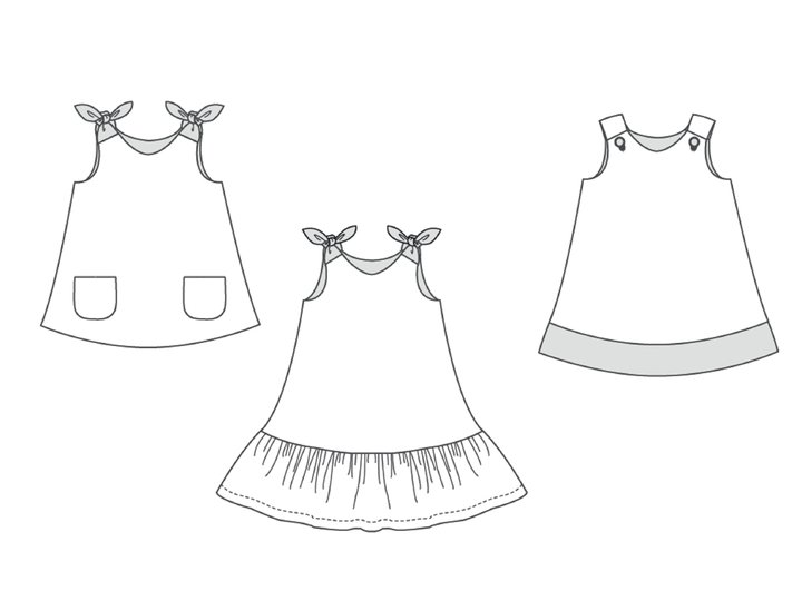 Mädchenkleid STEFFI 3-in-1 – Kleid Tunika Datei 74/80–146/152