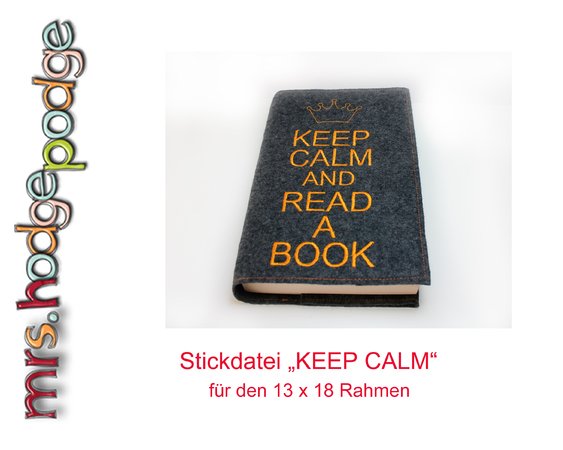 Stickdatei "Keep Calm and read a book"