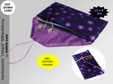 Nähanleitung Handytasche "Unique" 13 x 8 cm