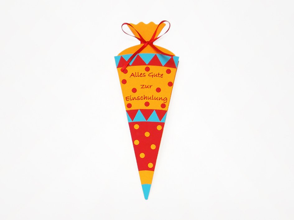 Einschulungskarte mit Behälterfunktion – Bastelvorlagen mit Anleitung