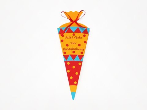 Einschulungskarte mit Behälterfunktion – Bastelvorlagen mit Anleitung