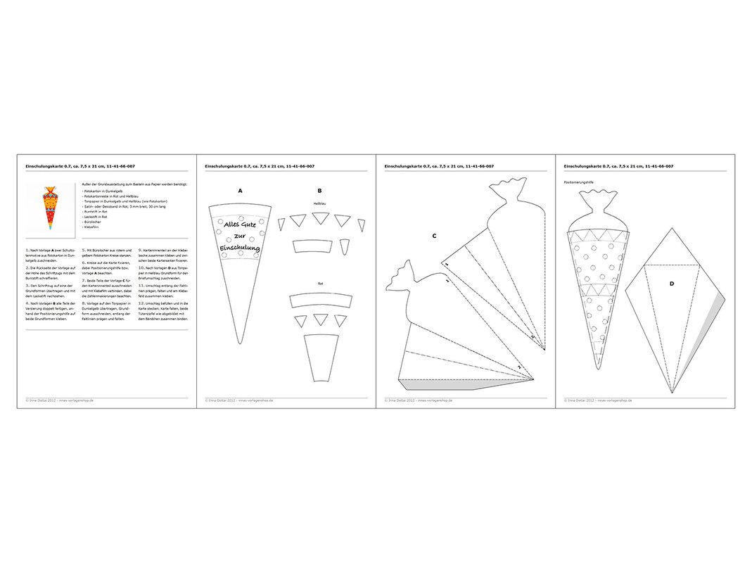 Einschulungskarte mit Behälterfunktion – Bastelvorlagen mit Anleitung