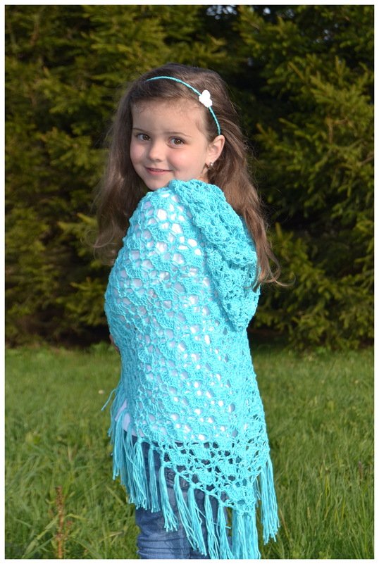 - MYRIA - Sommerponcho, Kapuzenponcho, Poncho häkeln, für alle Größen Kinder und Erwachsene - Bild 2
