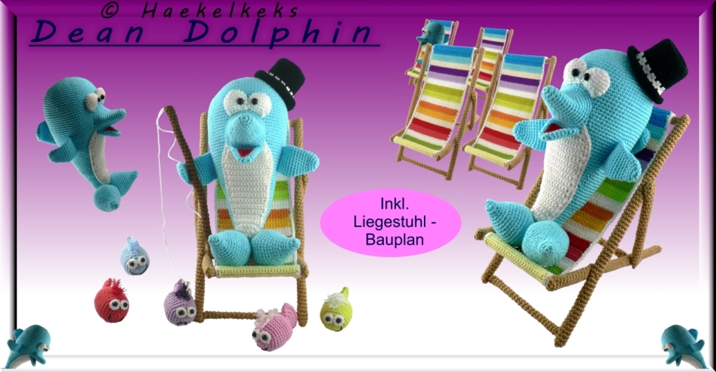 Dean Dolphin incl. Liegestuhl --- Häkelanleitung von Haekelkeks