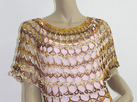 Häkelanleitung Netzshirt Rauten Gr. 36 bis 44