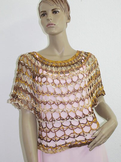 Häkelanleitung Netzshirt Rauten Gr. 36 bis 44