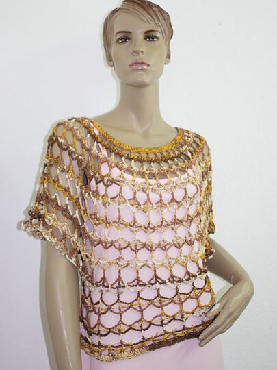 Häkelanleitung Netzshirt Rauten Gr. 36 bis 44