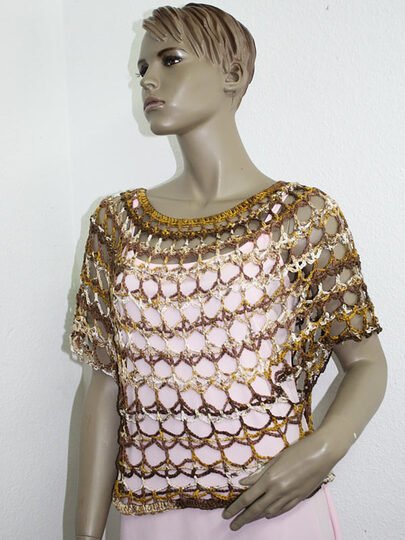 Häkelanleitung Netzshirt Rauten Gr. 36 bis 44