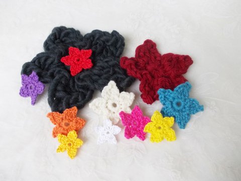 Häkelanleitung, gehäkelte Sterne, kleine Sterne, Streudeko, Aufnäher