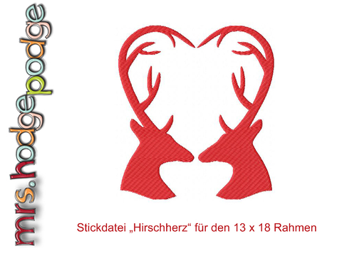 Stickdatei Hirschherz