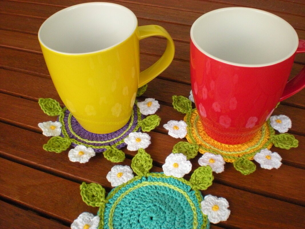 coaster flower crochet, pattern coaster, DIY coaster - Image 5