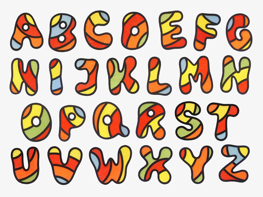 Fensterbilder - Buntes Alphabet