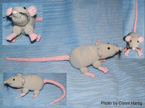 amigurumi rat bibi crochet PDF pattern tutorial crochet animal designed by Conni Hartig file ebook