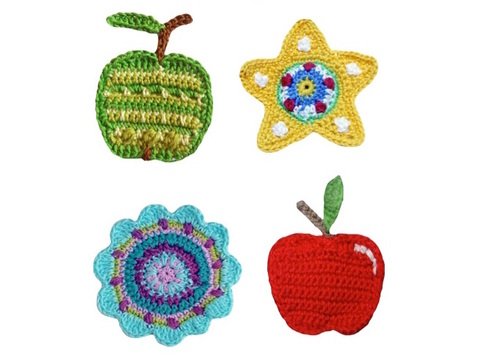 Häkelanleitung: große Applikationen (ca. 10 cm hoch)